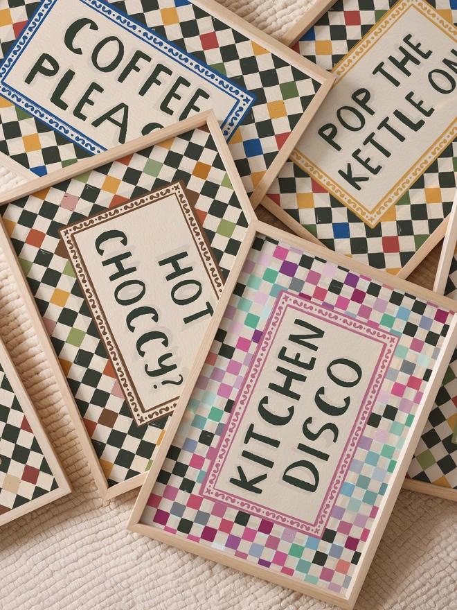 Group shot of checkerboard print range