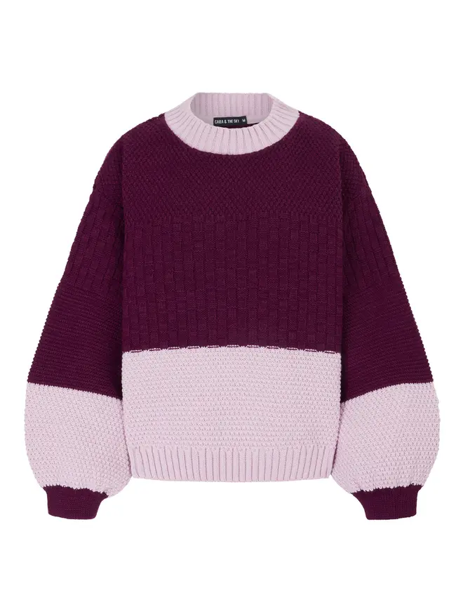 Taz Two Tone Jumper Burgundy