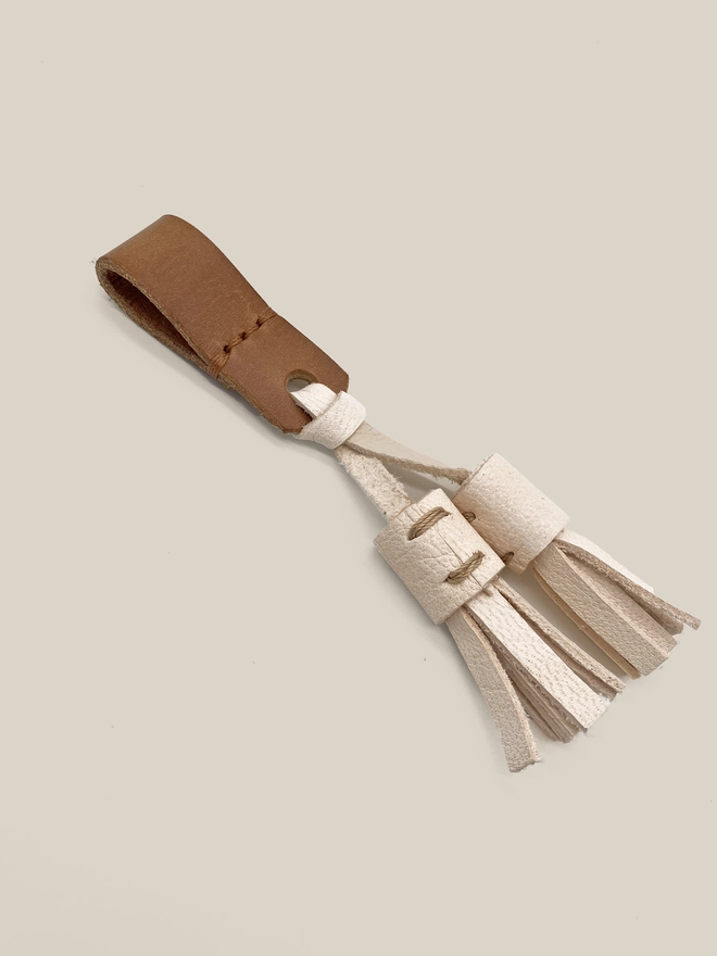 caramel leather tassels for dog collars
