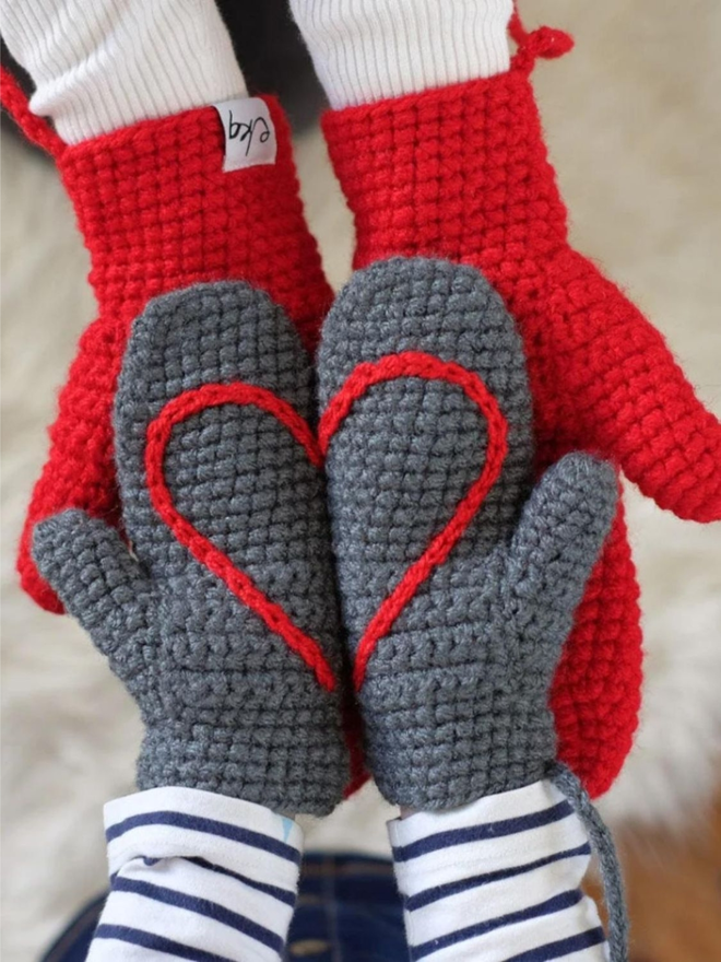 Hidden Heart Mittens For Children