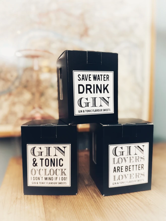 G&T Gin Gift Ginmas Boxed Gift Candyhouse For Her Him Vegan Natural Colours Flavours