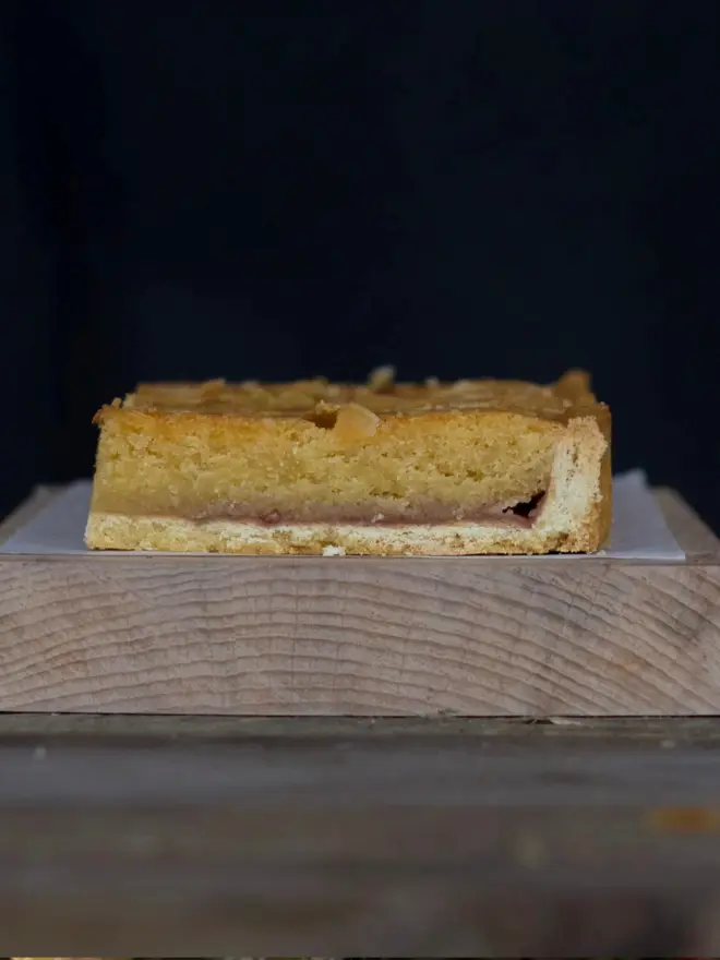 A slice of bakewell tart
