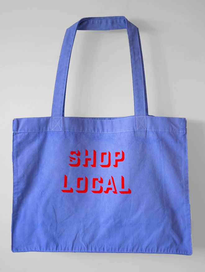 Shop local blue bag