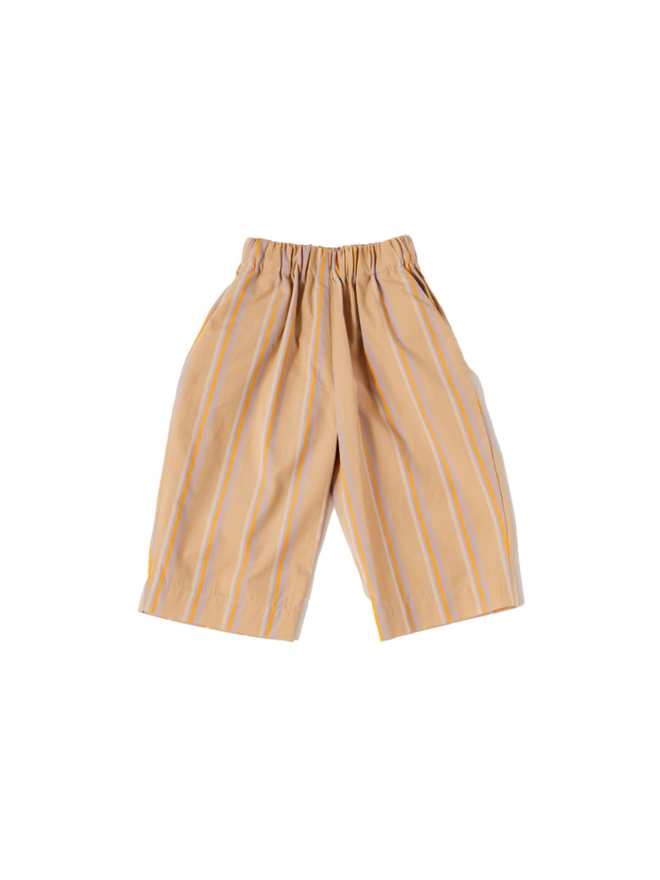 wide leg organic kids and baby trousers with pockets and elastic waistband by cool small uk brand studio koter started by former COS duo