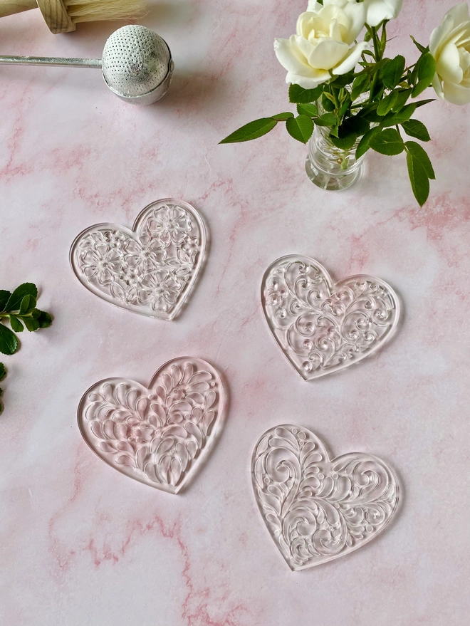 Bread art stencils - heart