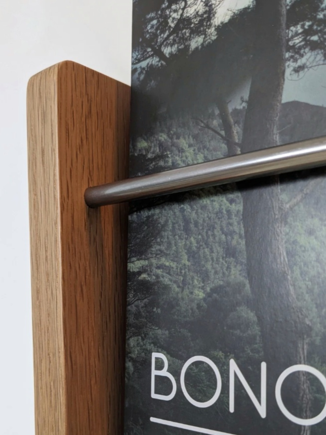 Compound Woodwork Shelf - Close Up of Steel Bar