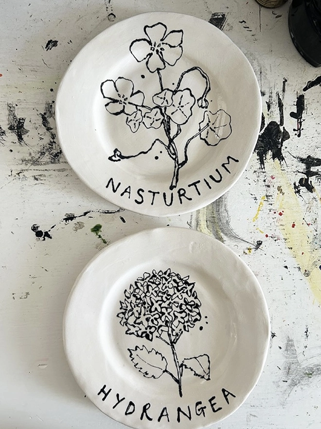 'Hydrangea' Ceramic Plate