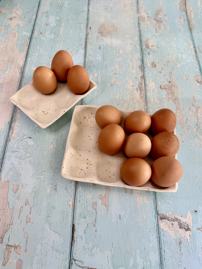 White Ceramic Egg Tray kitchen storage 