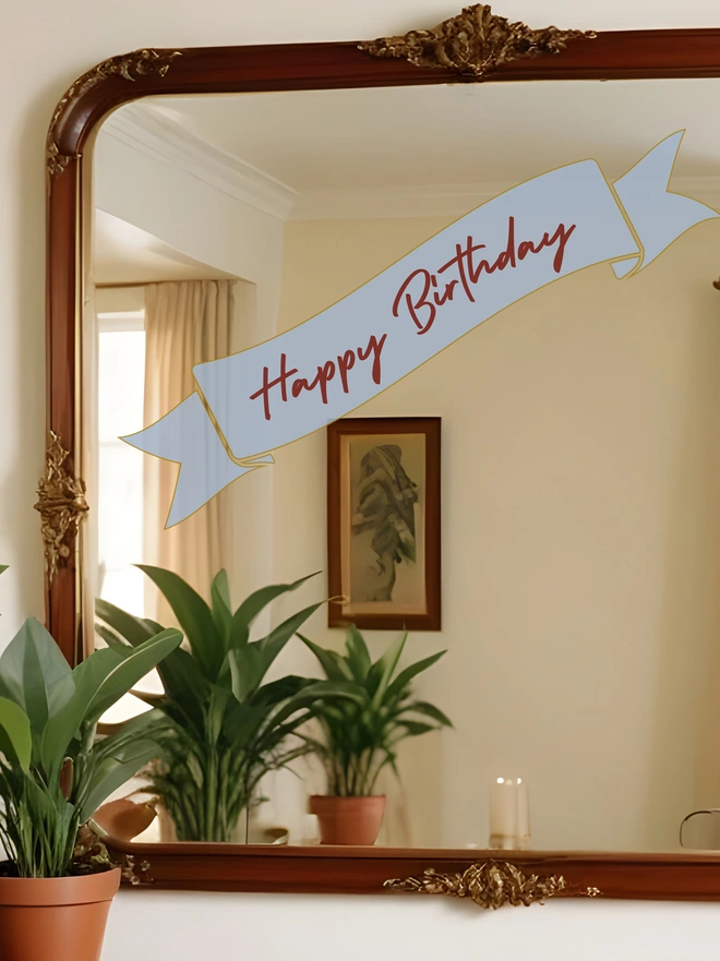 blue happy birthday banner wall sticker