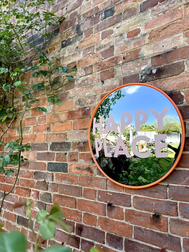 sylvie signs hand painted convex garden mirror