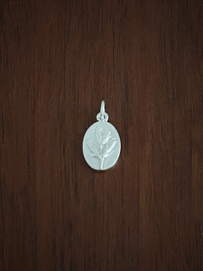 Sterling Silver Lavender Medal Charm