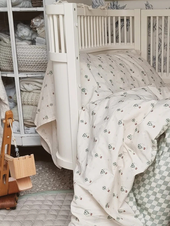 hot air balloon organic cotton duvet set