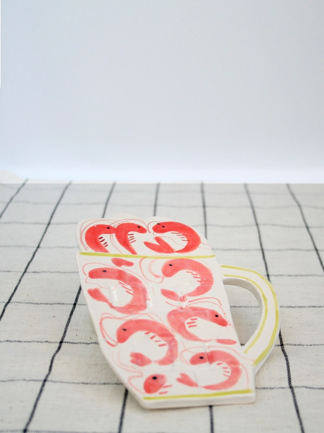handmade ceramic wall art, seaside, ship in bottle, prawns, ceramic prawns, ceramic, crab band, wall hanging, fun ceramics