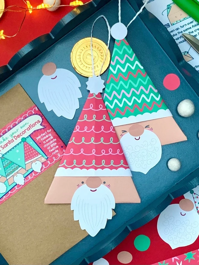 Origami Santa Christmas Decoration Craft Kit: Stocking Filler