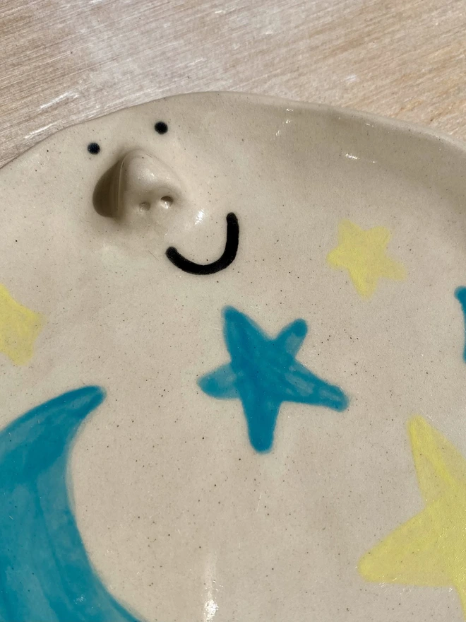 ceramic starry sky side plate - close up
