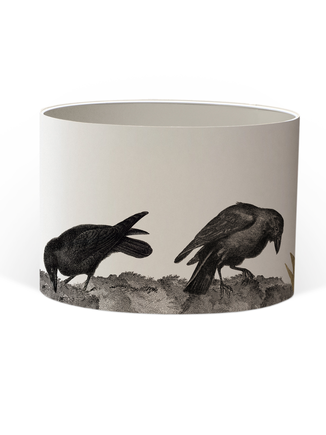 Mountain and Molehill – Ravens Lampshade white inner cut out