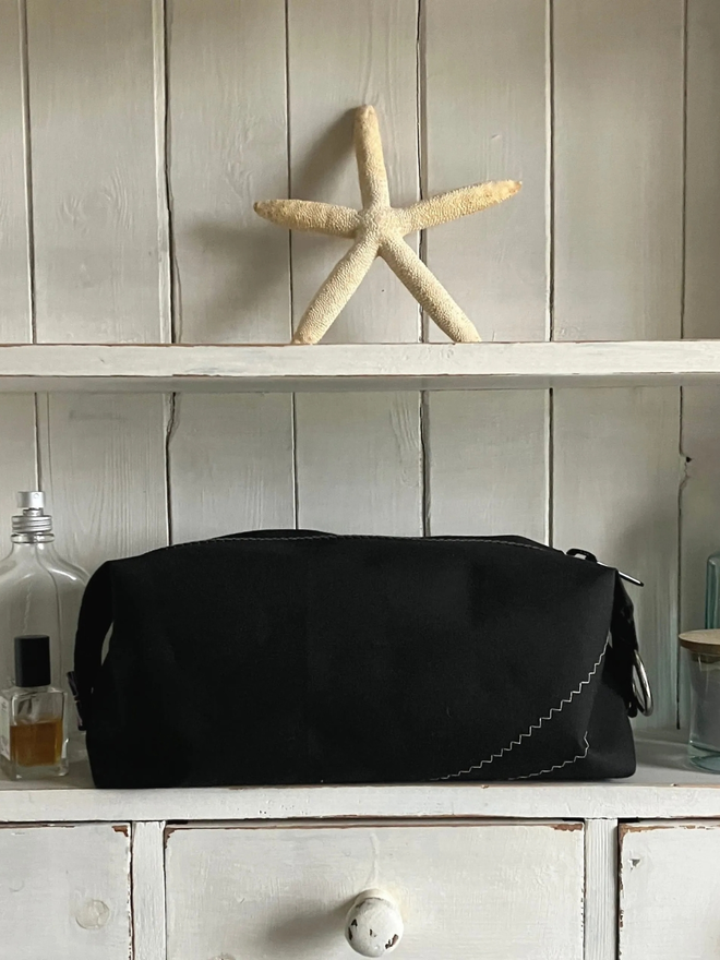 handmade wash bag black