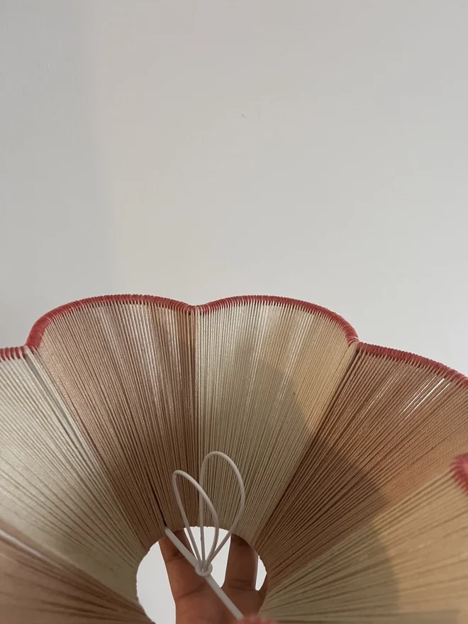 String Petal Flower Lampshade Brick Red Trim