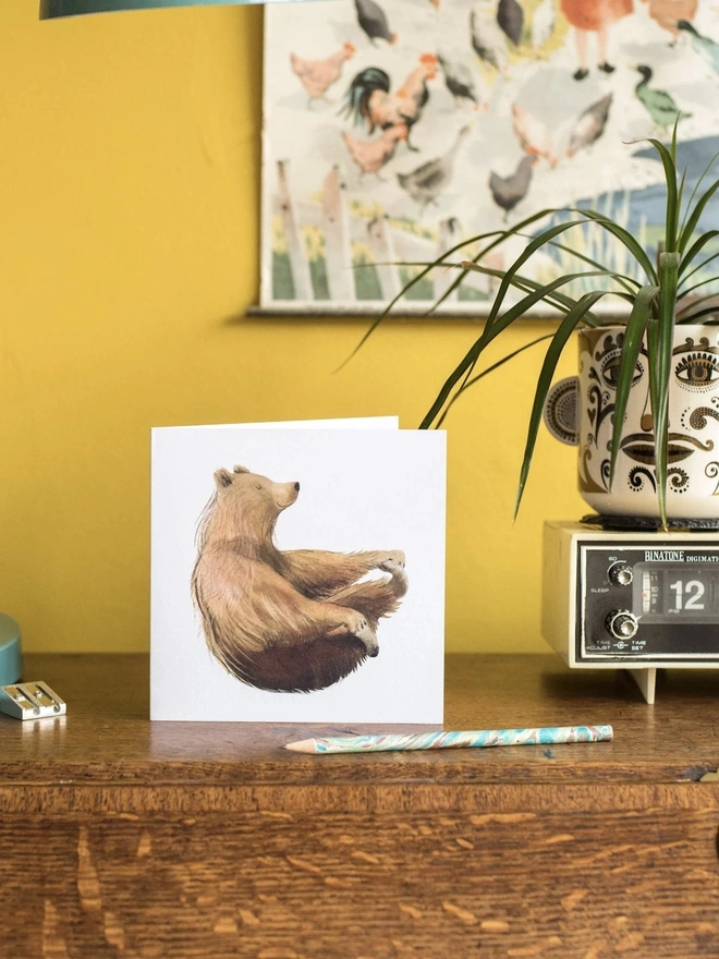 Yoga Bear Greetings Card