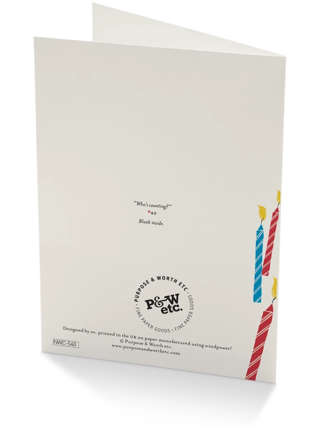 40th Birthday Candle Bundle Card Back