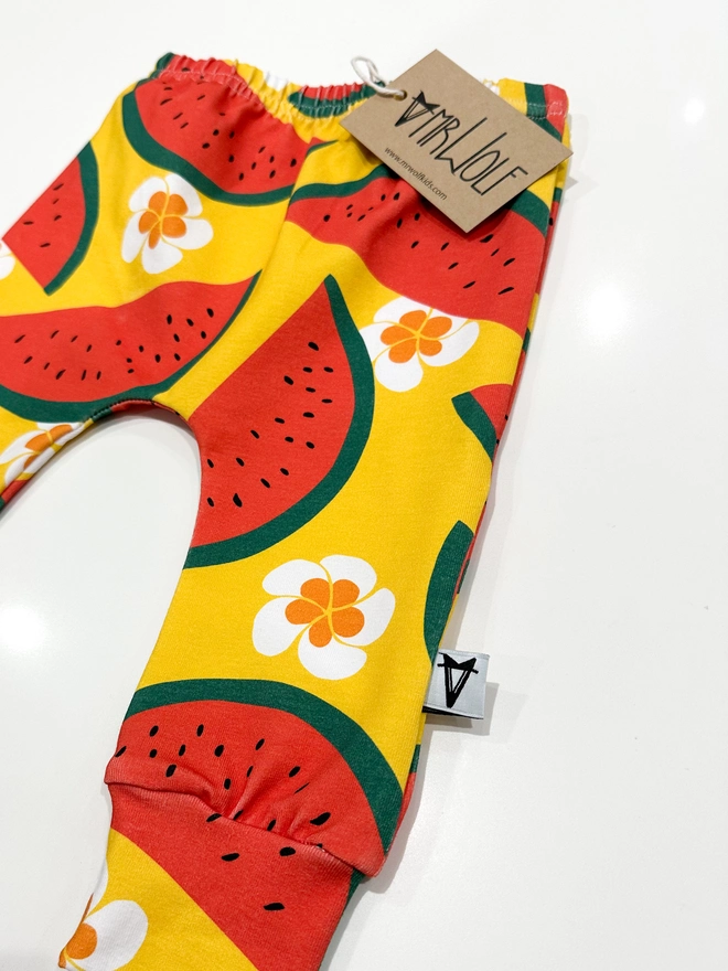 Tropical Watermelon. print fun baby and toddler leggings