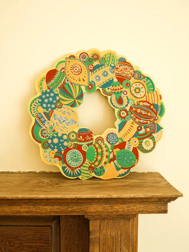 Bauble Cotton Board Wreath