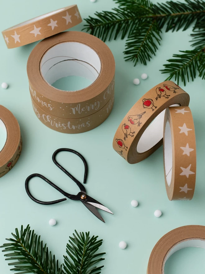 Christmas Robin Kraft Paper Tape