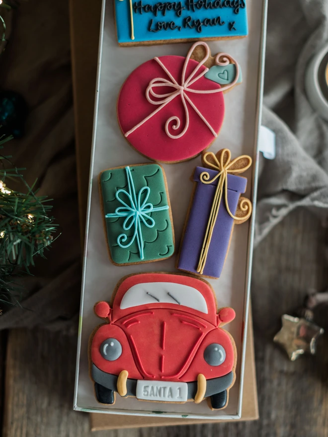 Driving Home For Christmas Personalised Biscuit Gift