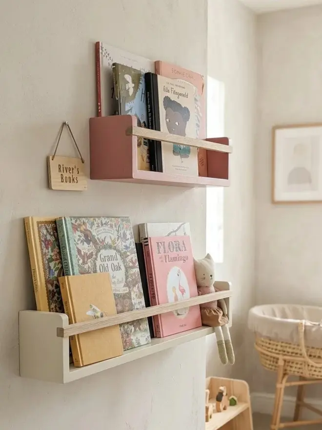 Beautiful colour pop book shelf for a kids bedroom 