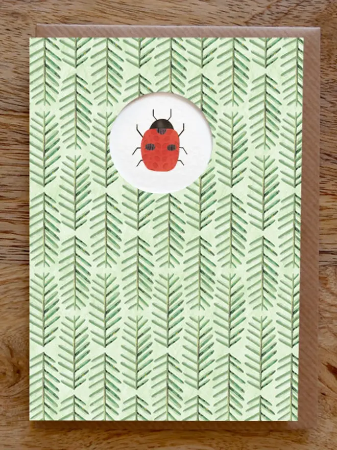 ladybird illustrated die cut card