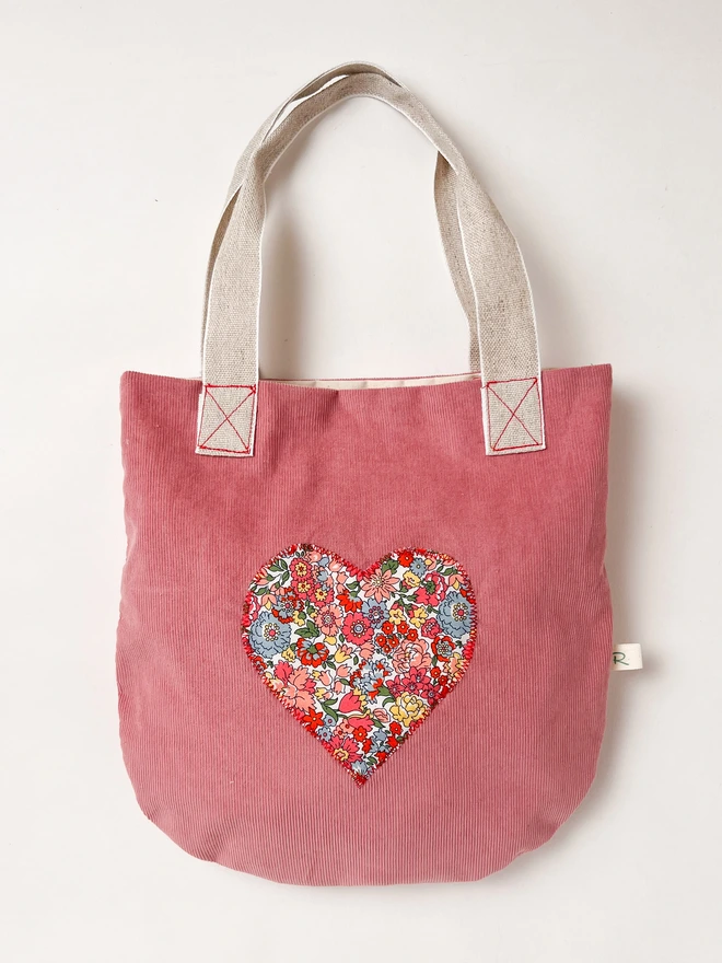 Cotton Corduroy Heart BAG for kids