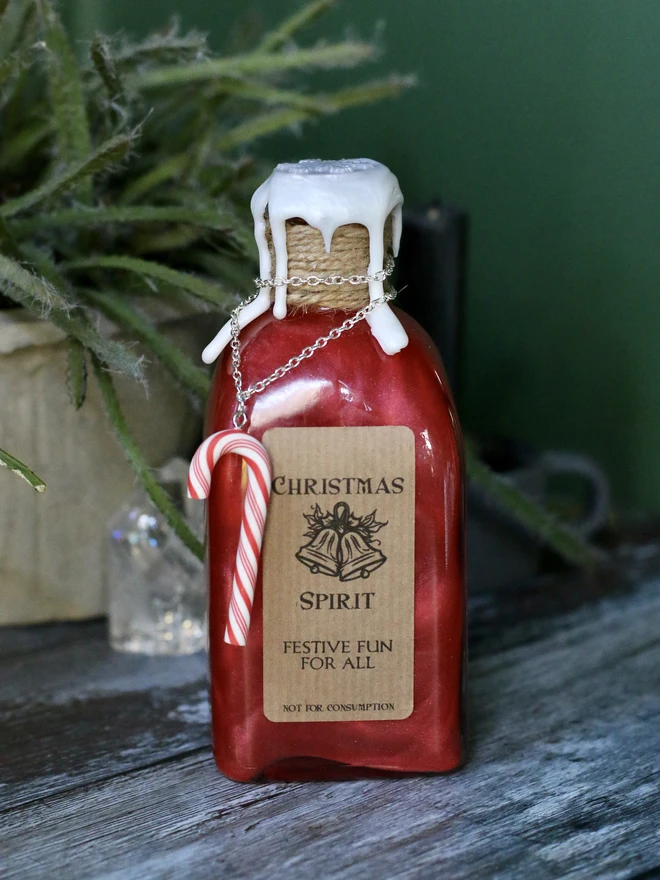 Christmas spirit potion bottle