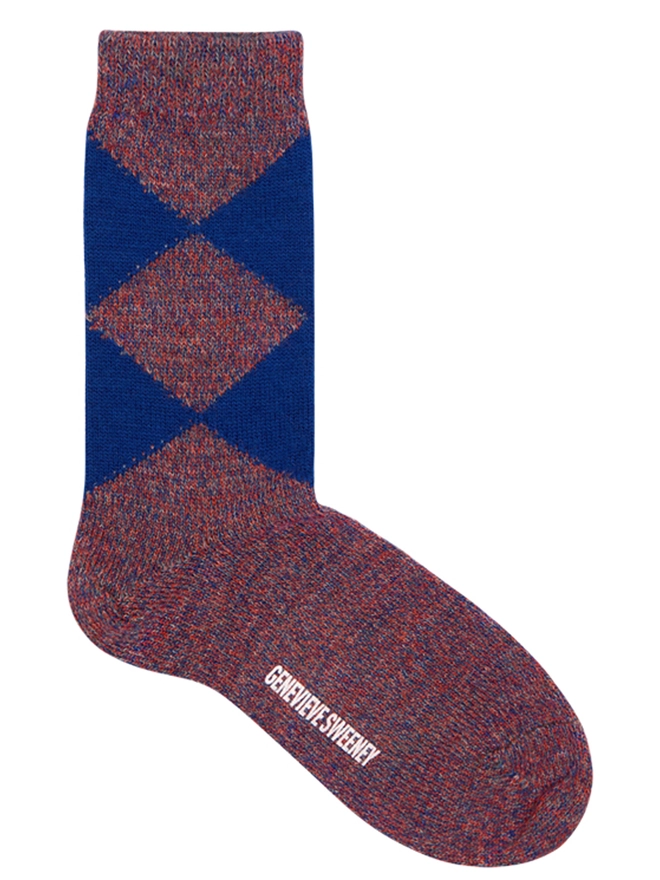 merino wool argyle socks blue