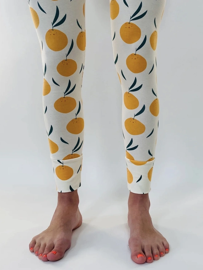 Cream 'Clementine Grove' Adult Organic Cotton Leggings