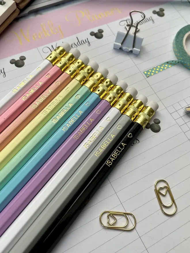 Personalised Pastel Graphite HB Pencils (Set Of 10)