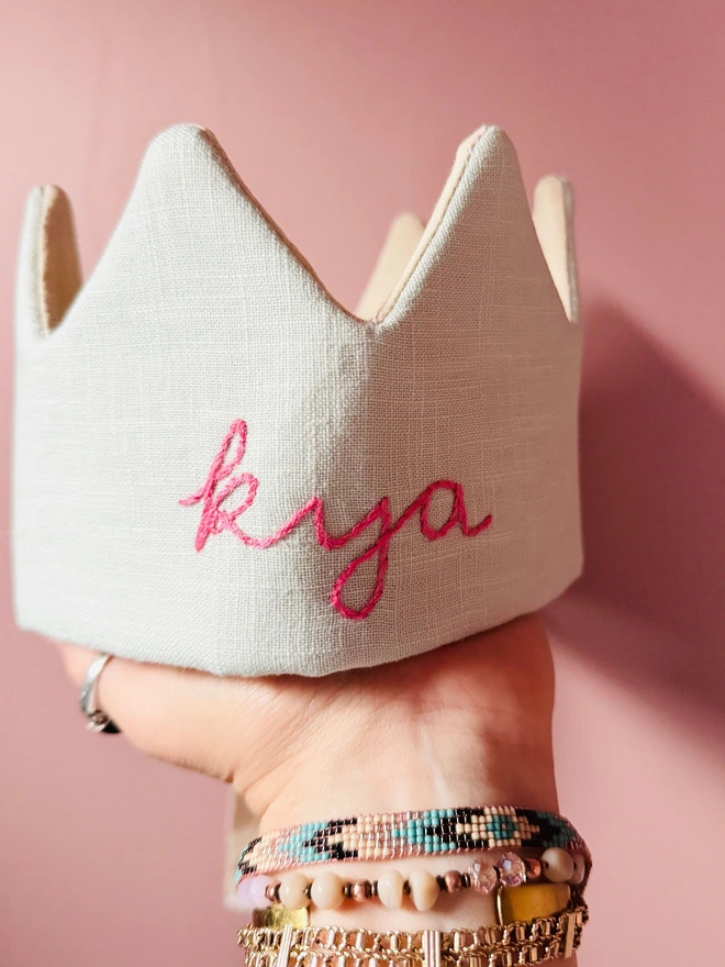 Birthday crown birthday hats fabric crowns name crown embroidered crown handmade crown fabric crown 