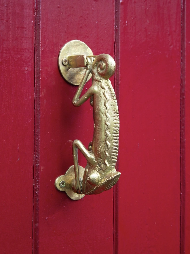 Ghanaian Ashanti Brass Door Knocker 'Chameleon'