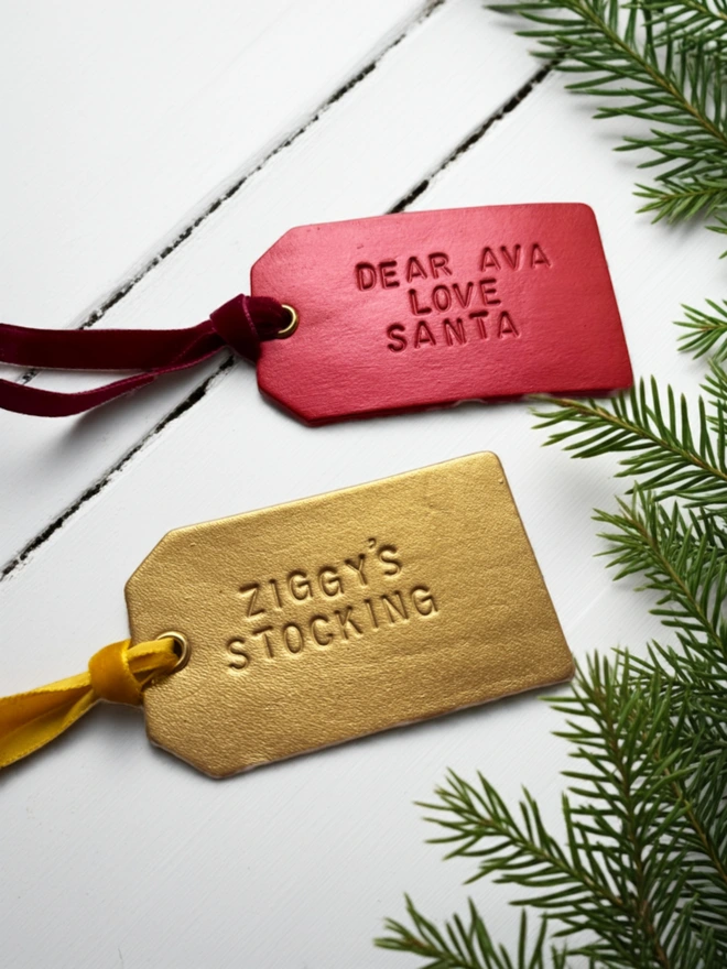 Leather stocking labels
