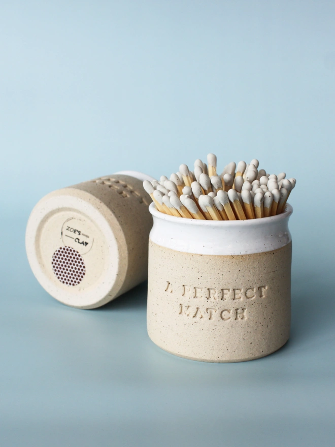 ‘A Perfect Match’ Ceramic Match Pot With Strike Pad