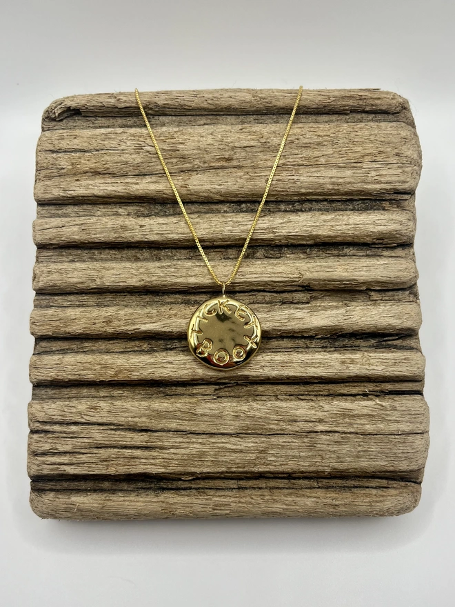 tickety boo slogan pendant necklace