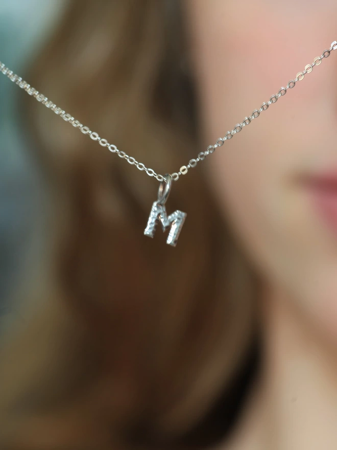 Silver hot sale initial charm