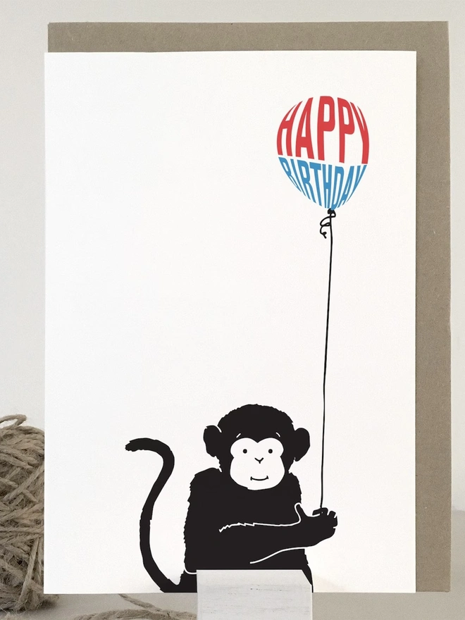 Monkey Birthday Card