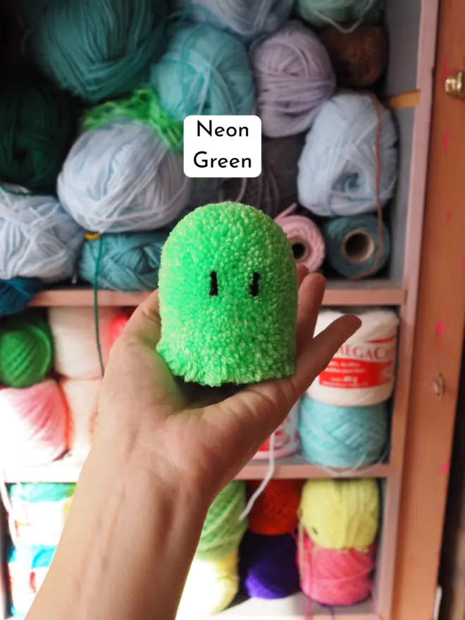Neon Green  Ghost Pom Pom Desk Buddy