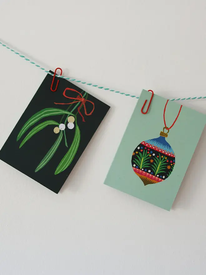 illustrated mini christmas card pack