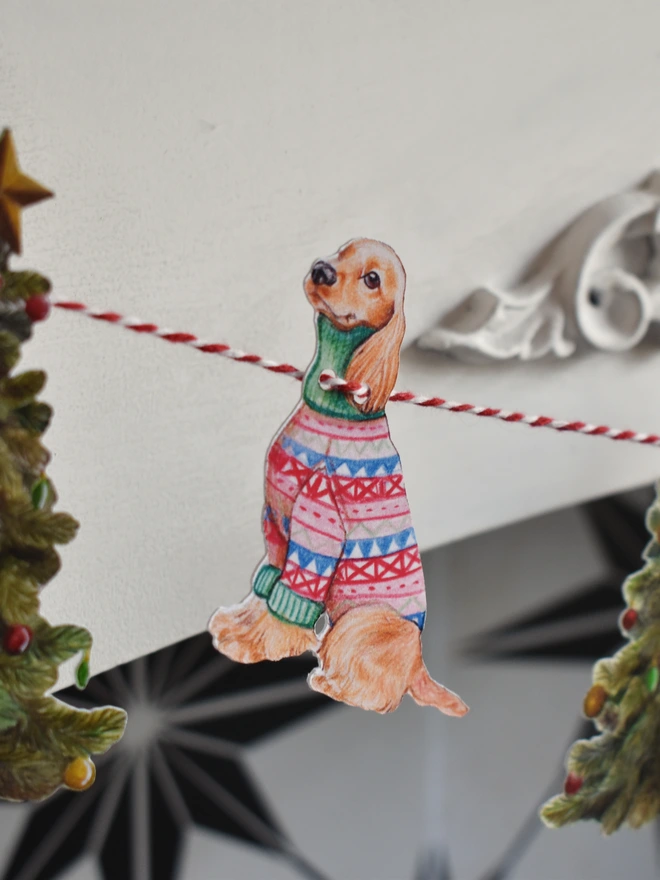 christmas dog garland