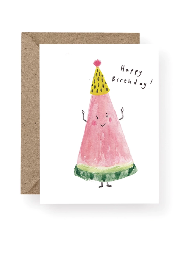 Happy Birthday Watermelon Greeting Card 