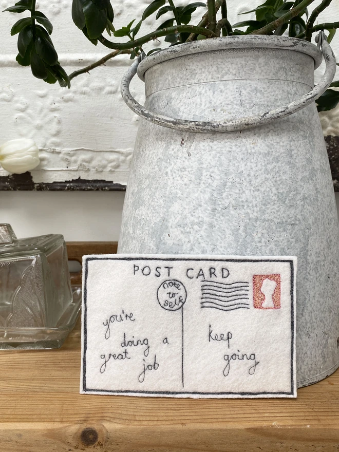 personalised embroidered postcard