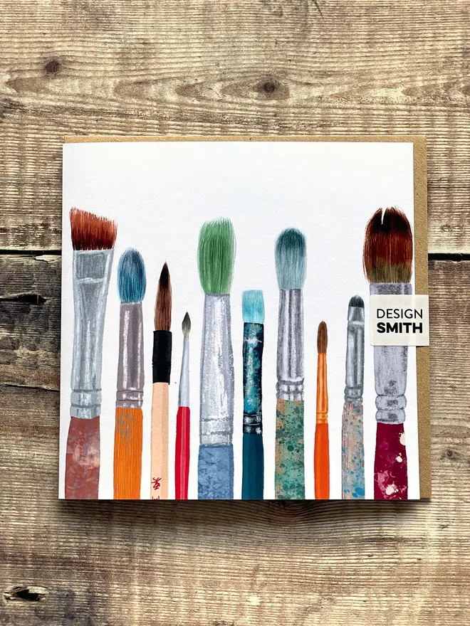 Brushes Blank Greetings Card