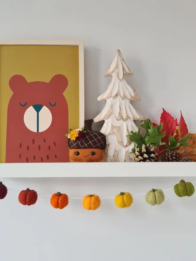 Rainbow Pumpkin Garland Autumn Home Decor