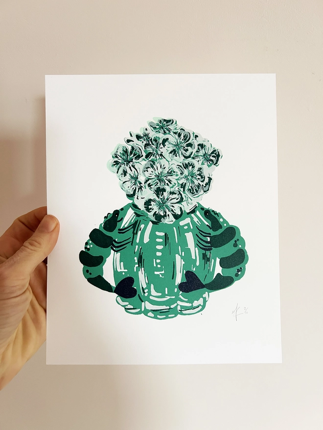 Screen Print, Hannah Carvell, Prawn Vase of Flowers